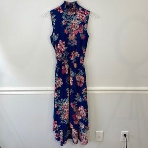 Nanette Lepore Floral Blue Smocked Shift Dress Sz 6